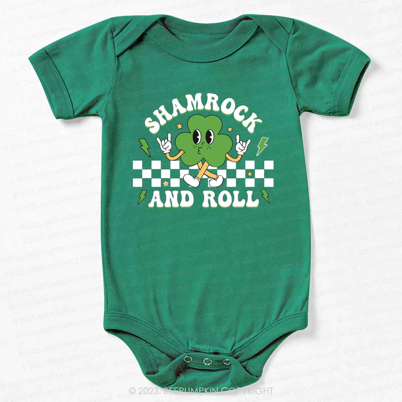 Shamrock And Roll St.Patricks Day Bodysuit For Baby