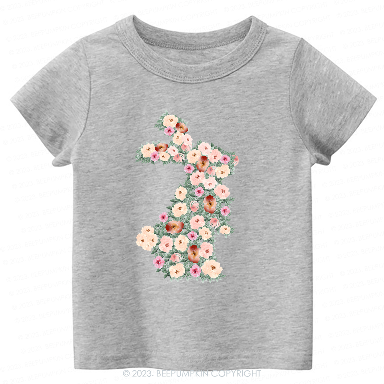Spring Floral Bunny Easter-Toddler Tees