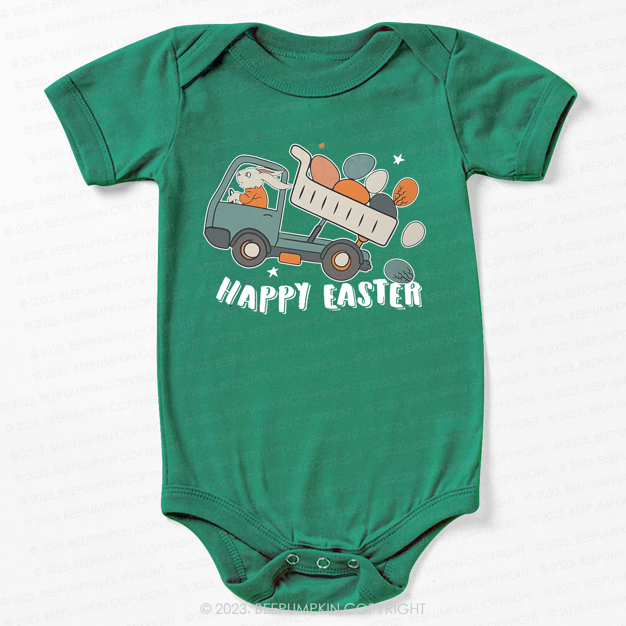 Easter Dumper Truck Construction Bodysuit For Baby