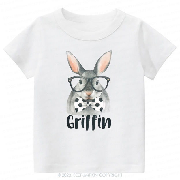 Personalized Easter Raglan Hipster Bunny -Toddler Tees