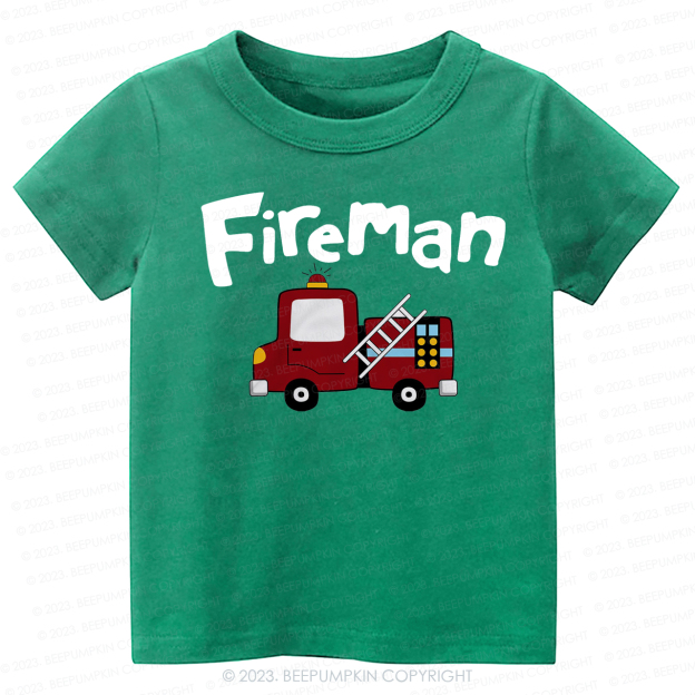 Firefighter And Fire Truck -Toddler Tees