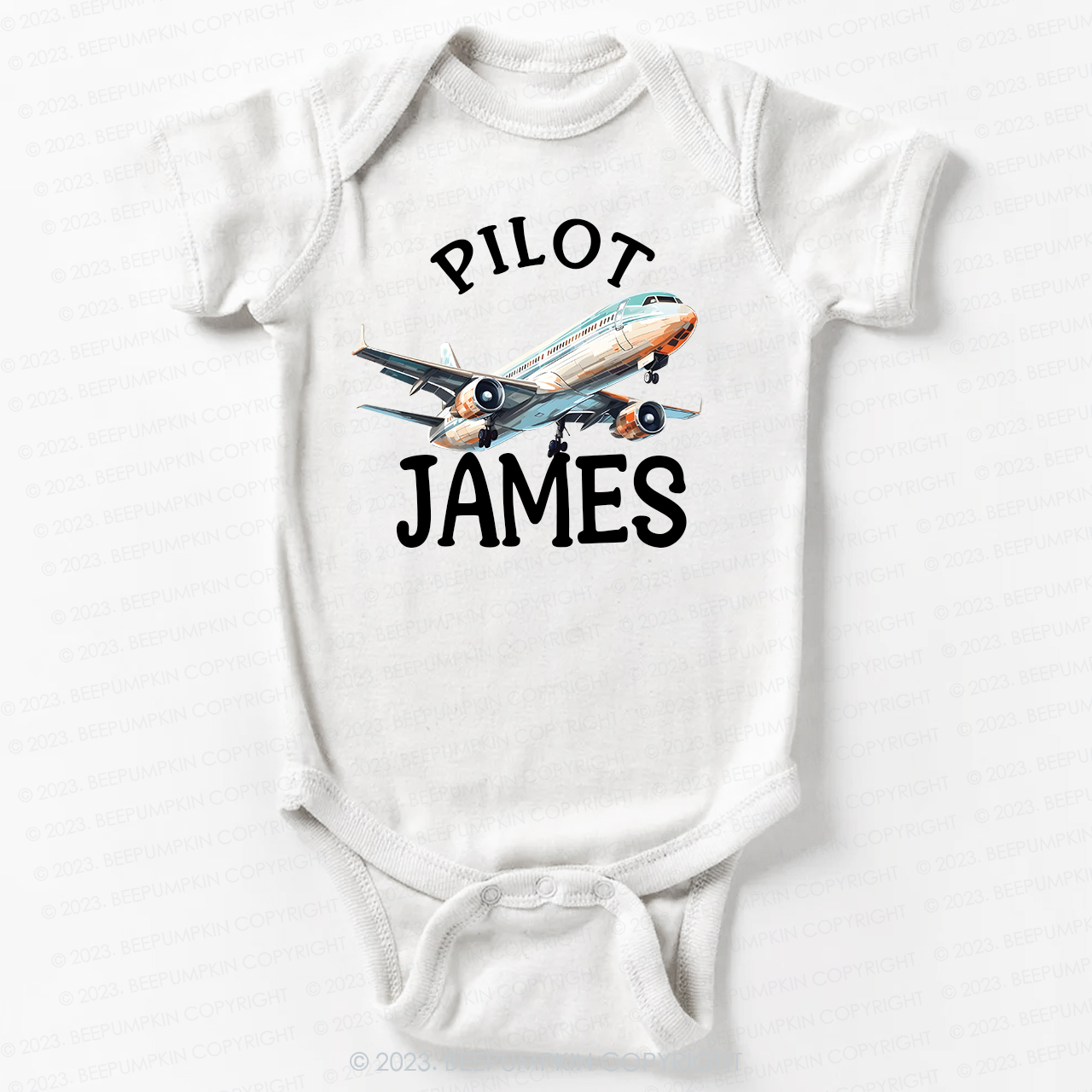 Custom Name Pilot Bodysuit For Baby