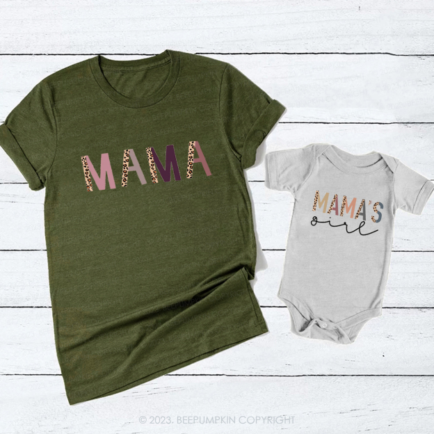 Retro Mamas Girl Leopard Print Mom&Me Matching Tees