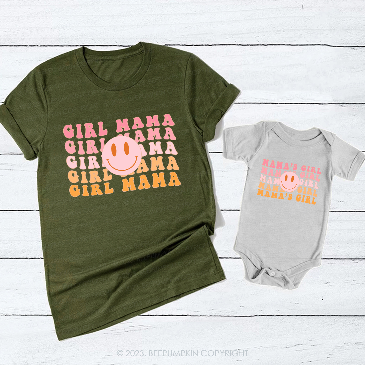 Girl Mama Colorful Mom&Me Matching Tees