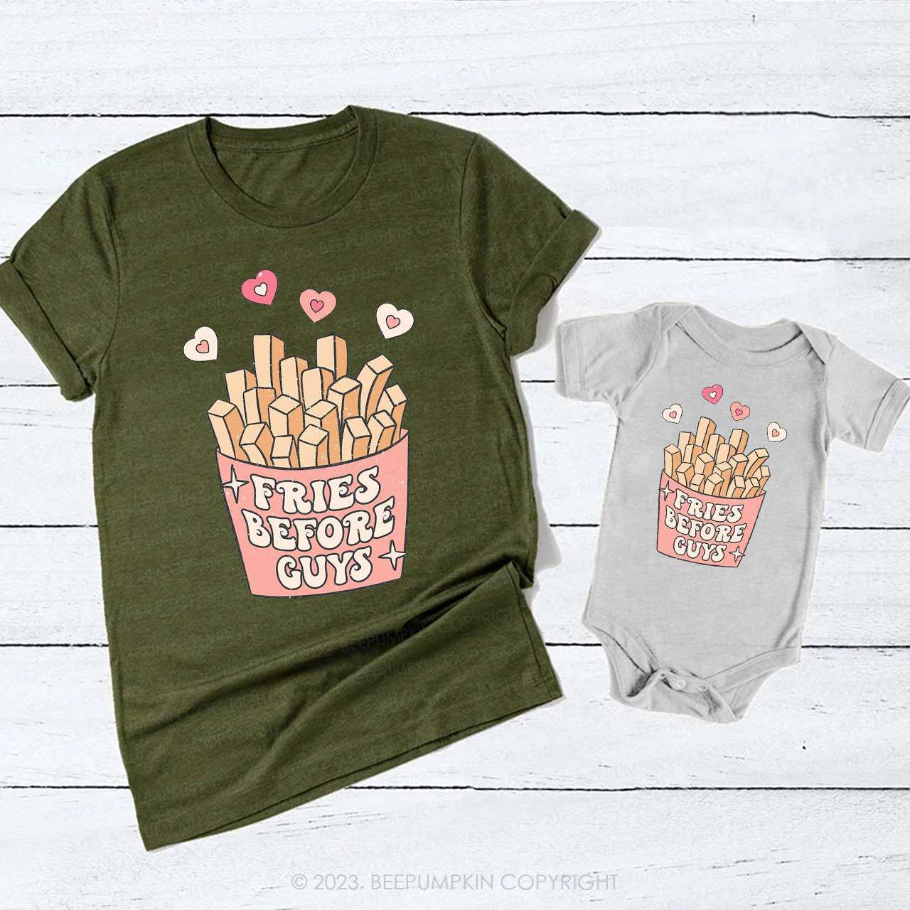 Fries Before Guys Matching T-Shirt For Mom&Me