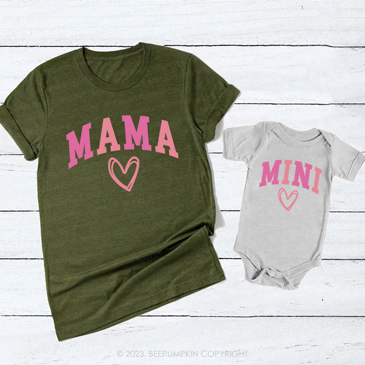 Pink MAMA&MINI Matching T-Shirt