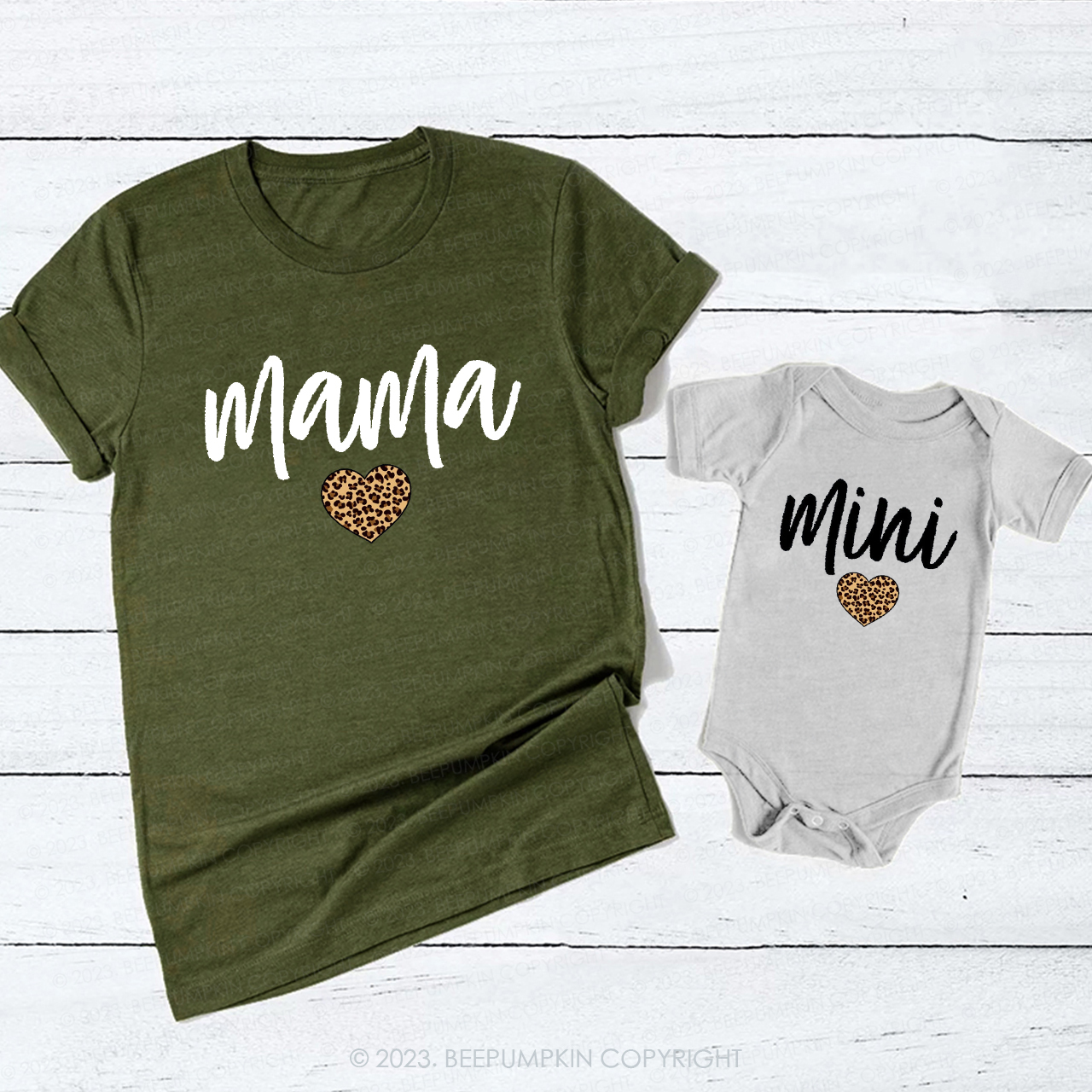 Leopard Heart MAMA&MINI Matching T-Shirt