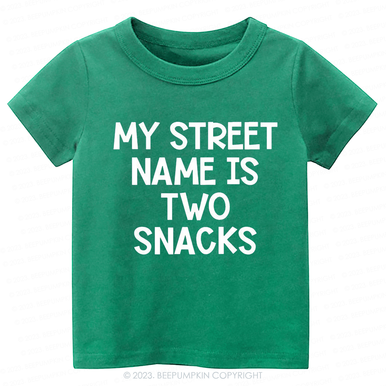 My Street Name Is Two Snacks Kids Shirt