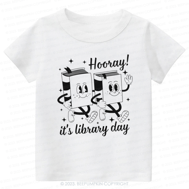 Hooray It's Library Kids Shirt