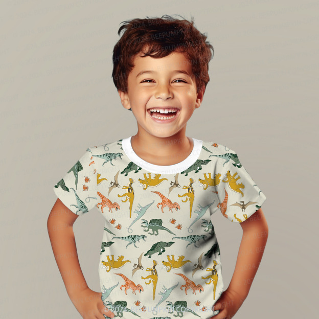 Dinosaur World All Over Print Kids Tees