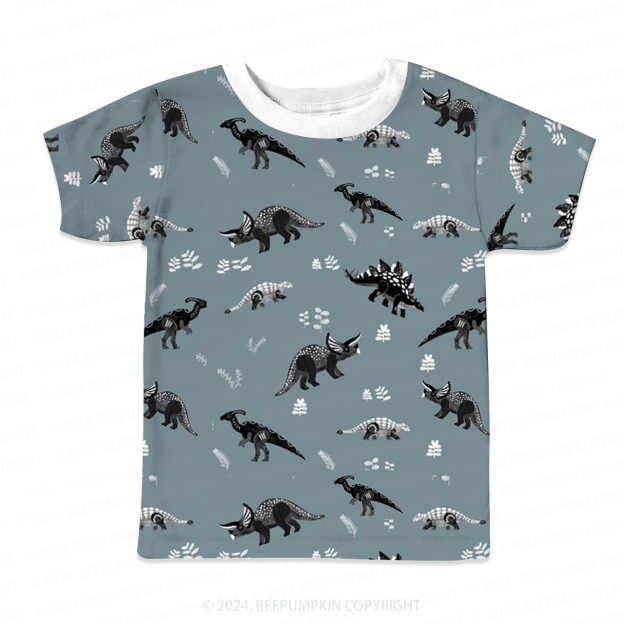 Herbivores Triceratops All Over Print Kids Tees 