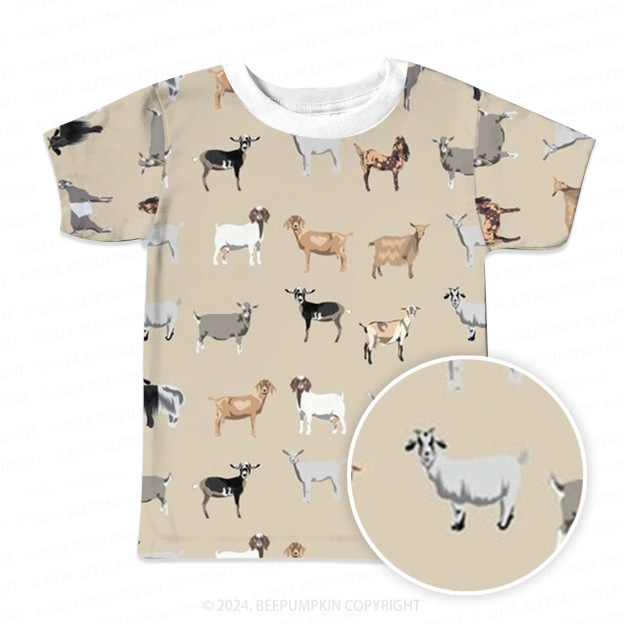 Alpine And Boer Goat All Over Print Kids Tees 