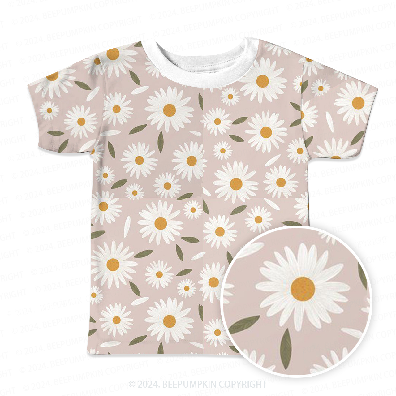 Little Daisy Leaves All Over Print Kids Tees