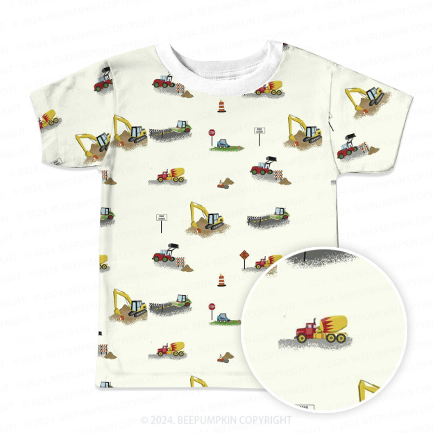 Construction Site All Over Print Kids Tees