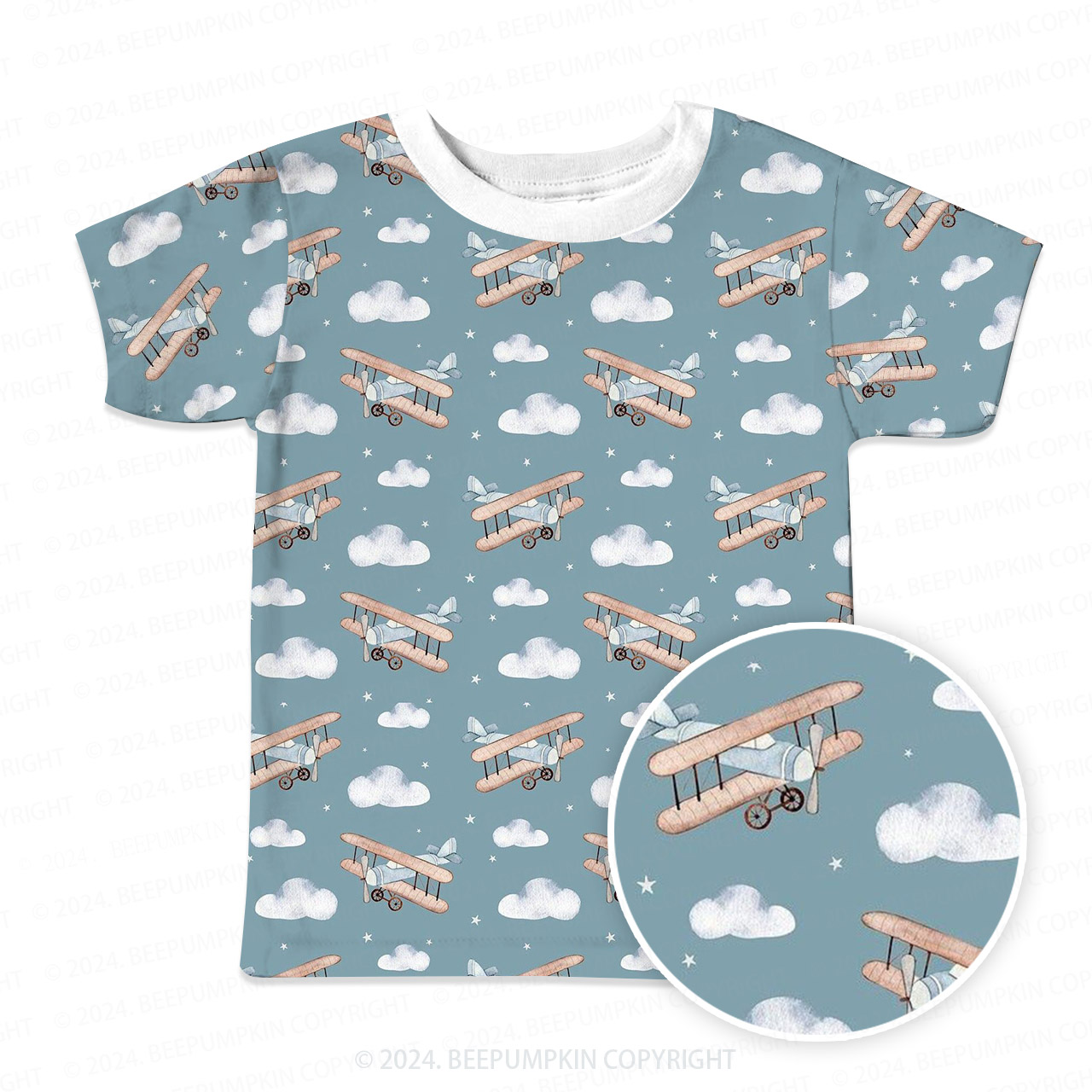 Helicopter In The Clouds All Over Print Kids Tees
