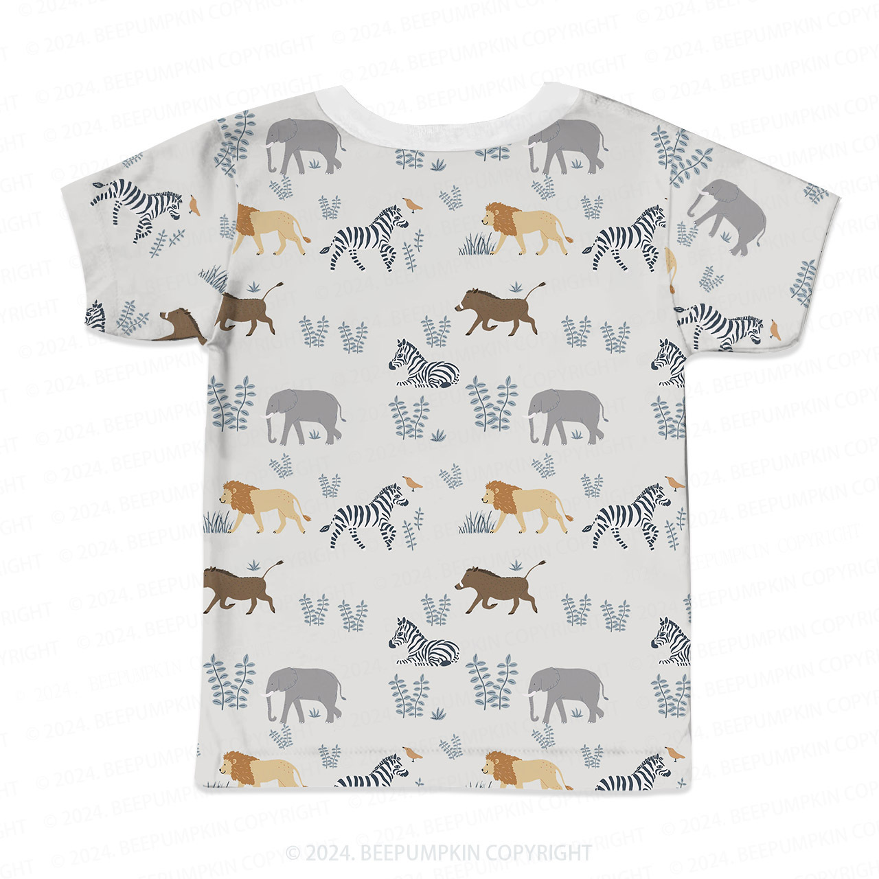Zebra Lion Elephant All Over Print Kids Tees