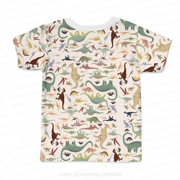 Various Dinosaurs Parks All Over Print Kids Tees 