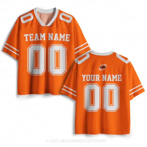 Personalized Team Name & Number Orange Adult Sport Jersey Beepumpkin