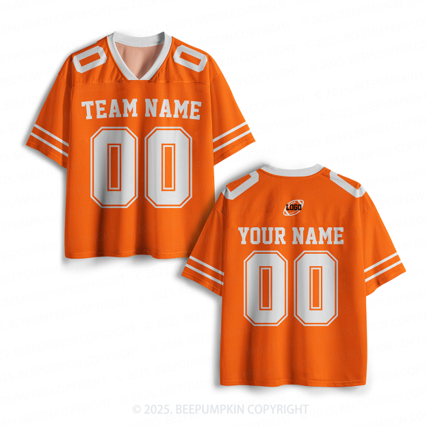 Personalized Team Name & Number Orange Toddler&Kid's Sport Jersey Beepumpkin