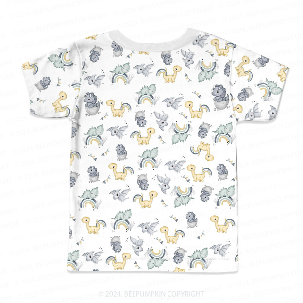 Newborn Baby Dinosaur All Over Print Kids Tees 