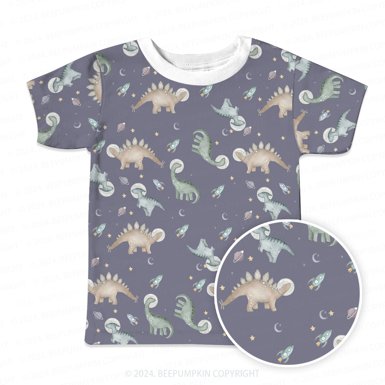 Dinosaur Space Travel All Over Print Kids Tees