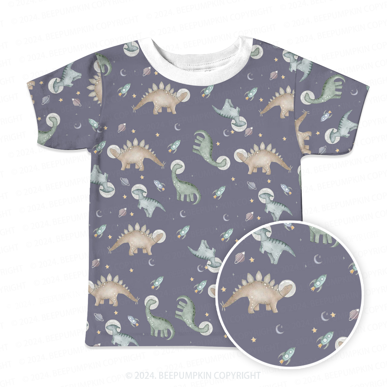 Dinosaur Space Travel All Over Print Kids Tees