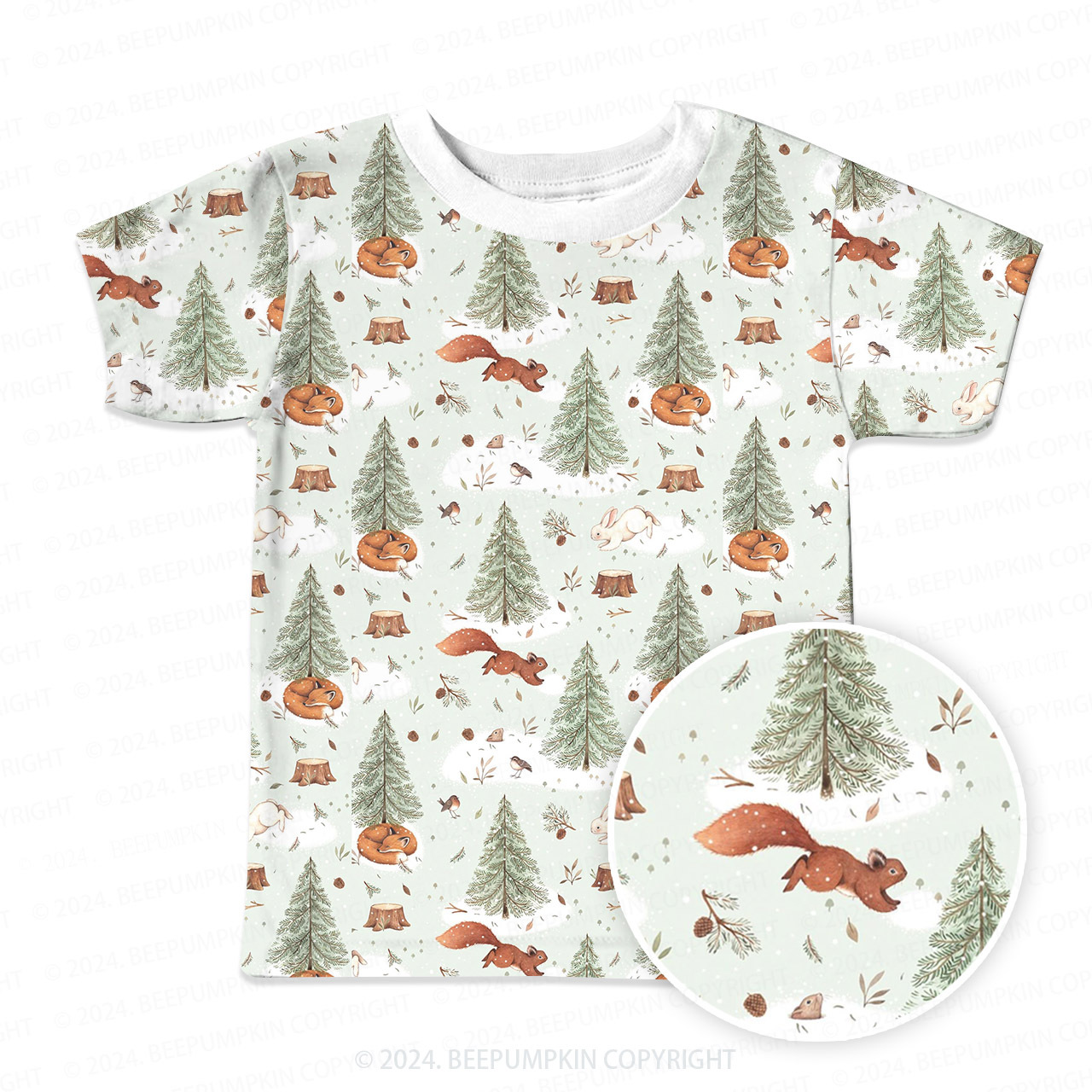 Animal Party In Pine Forest All Over Print Kids Tees