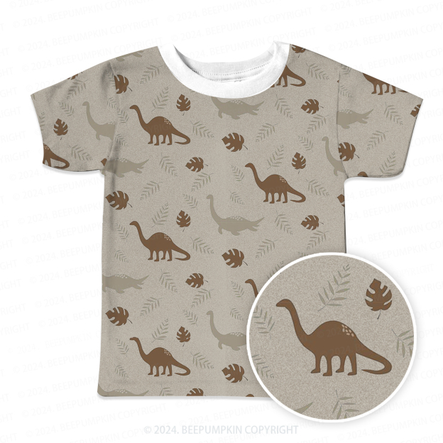 Dinosaur Leaf Silhouette All Over Print Kids Tees