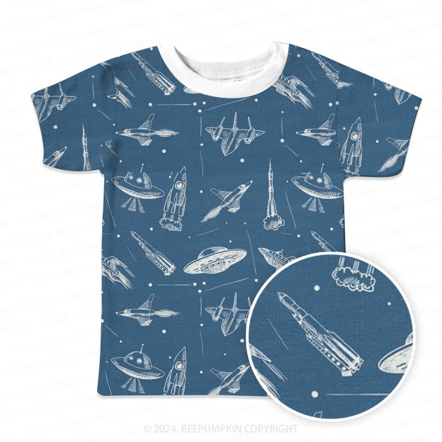 Spaceship Rocket All Over Print Kids Tees