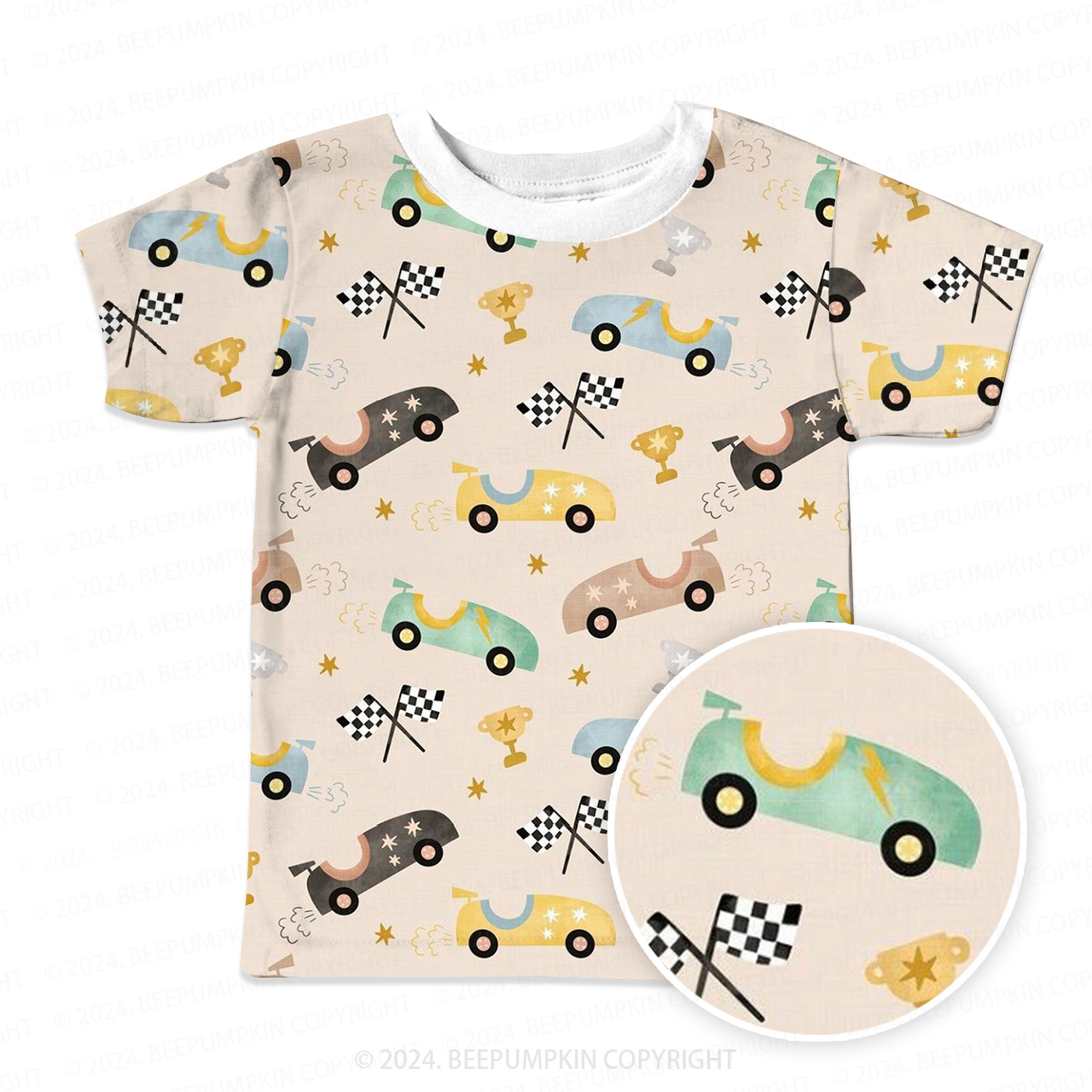 Race Car Competition All Over Print Kids Tees