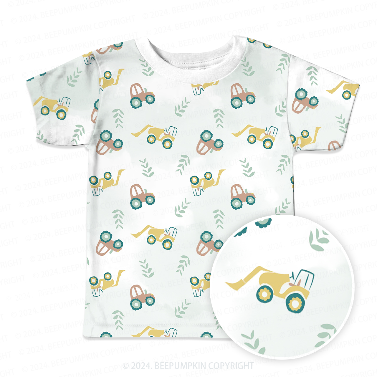 Spring Excavator Car All Over Print Kids Tees