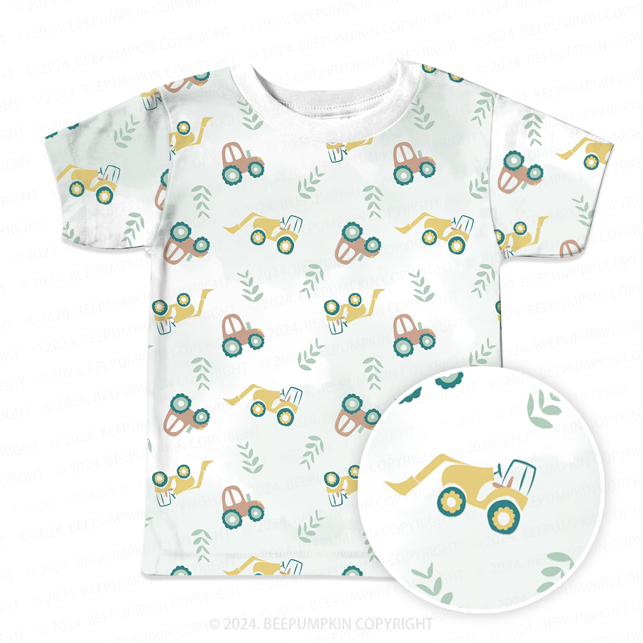 Spring Excavator Car All Over Print Kids Tees