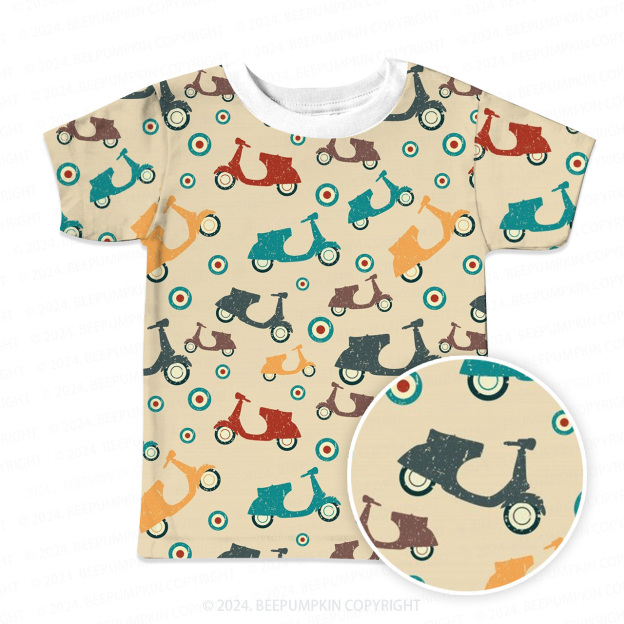Cartoon Electric Car All Over Print Kids Tees