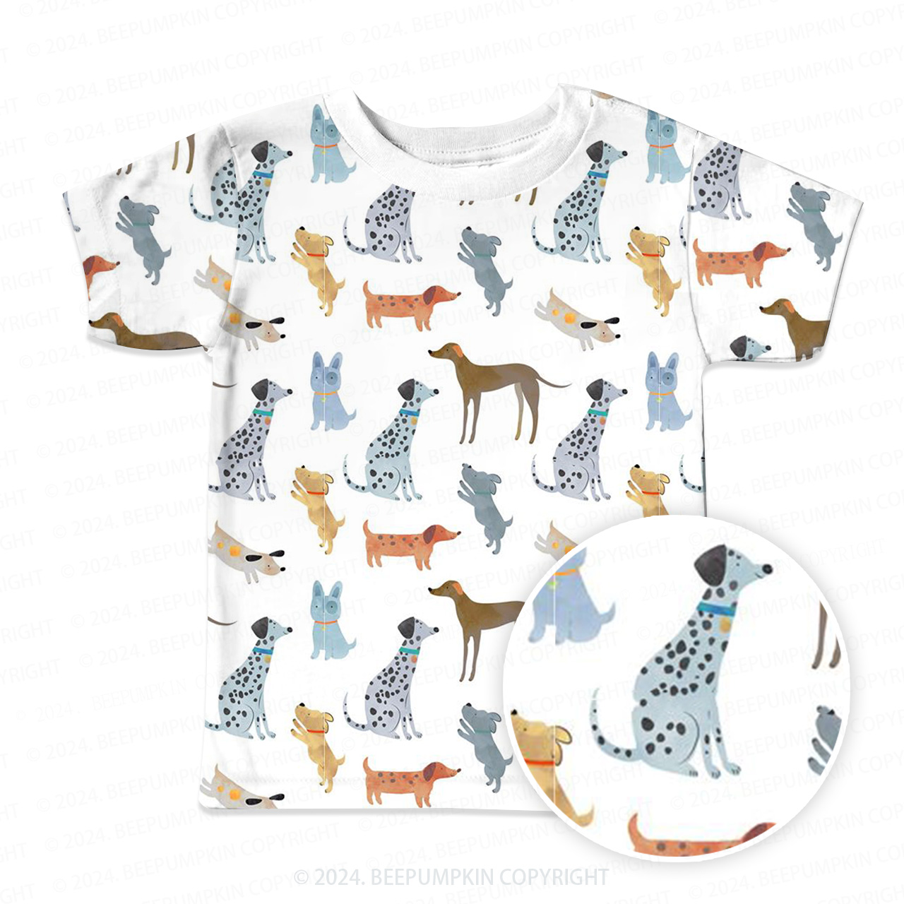 Curious Dog And Cat All Over Print Kids Tees