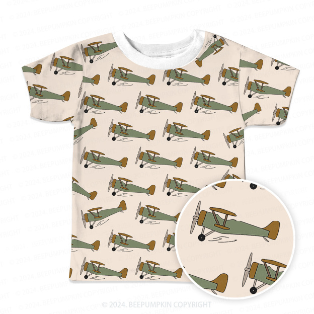 Cartoon Helicopter All Over Print Kids Tees