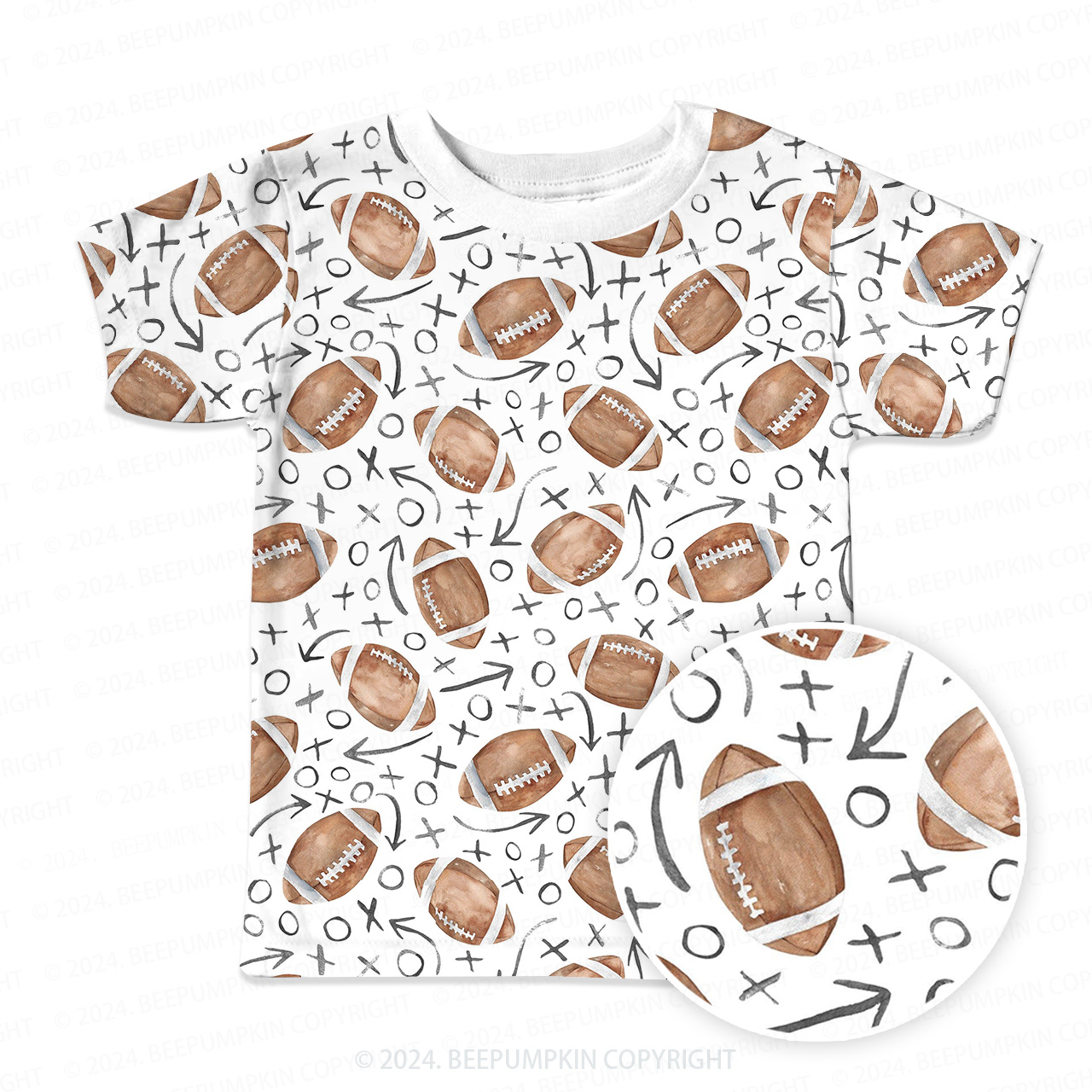Baseball Doodle All Over Print Kids Tees