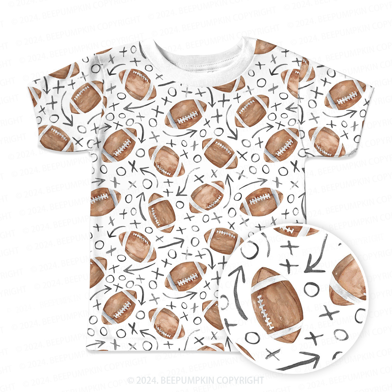 Baseball Doodle All Over Print Kids Tees