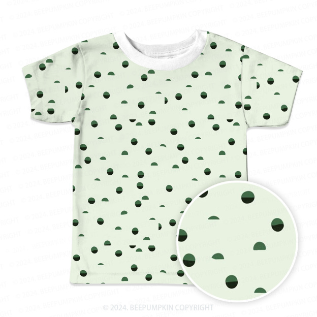 Green Polka Dots All Over Print Kids Tees
