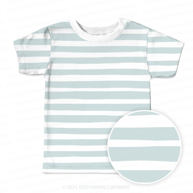 Light Blue Irregular Lines All Over Print Kids Tees