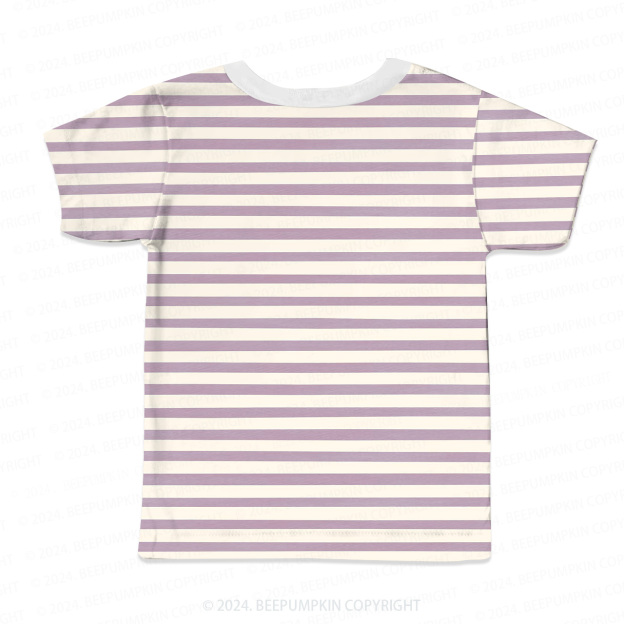 Lavender Purple Stripes All Over Print Kids Tees