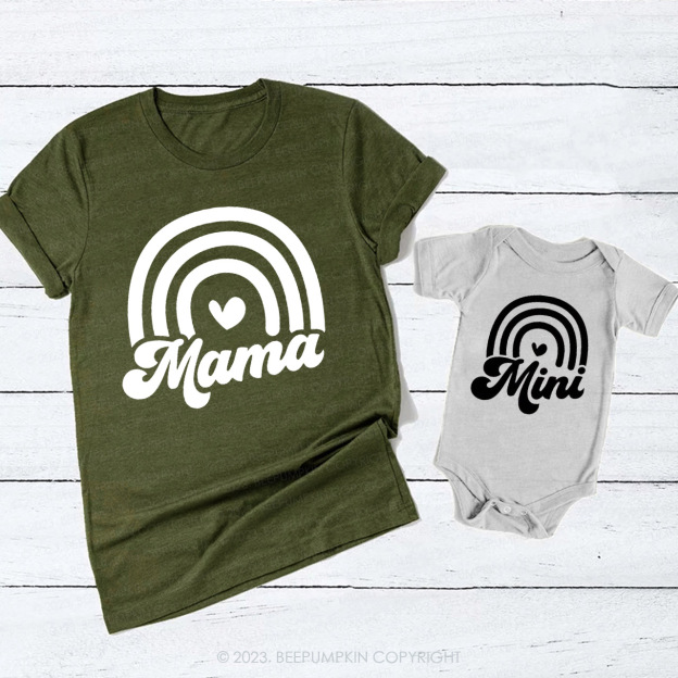 Rainbow Hearts Mama Mini T-Shirts For Mom&Me