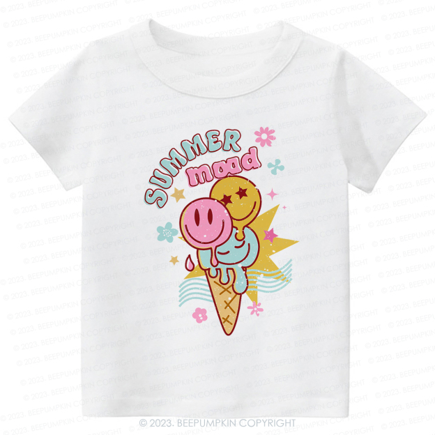  Summer Mood Ice Cream Happy Face Kids Shirt