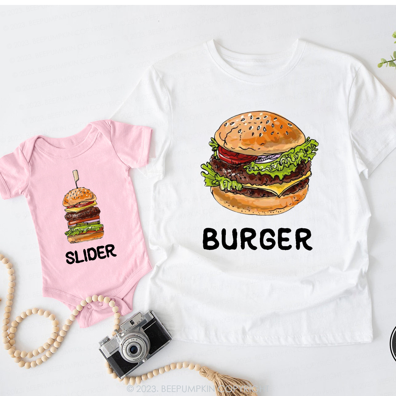 Burger And Slider Dad & Me Matching T-Shirts