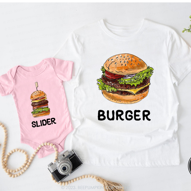 Burger And Slider Dad & Me Matching T-Shirts