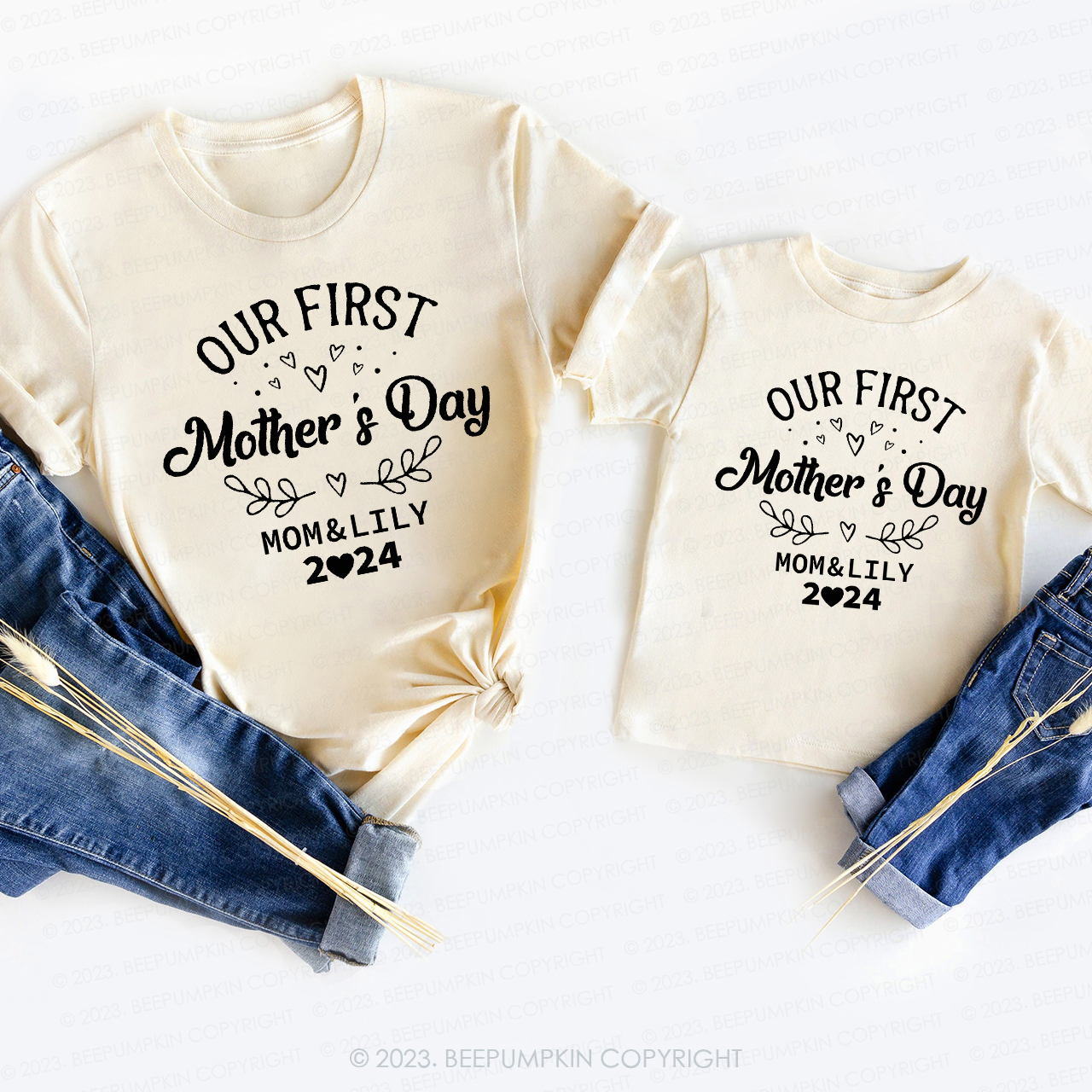 Personalised Our First Mother's Day T-Shirts For Mom&Me