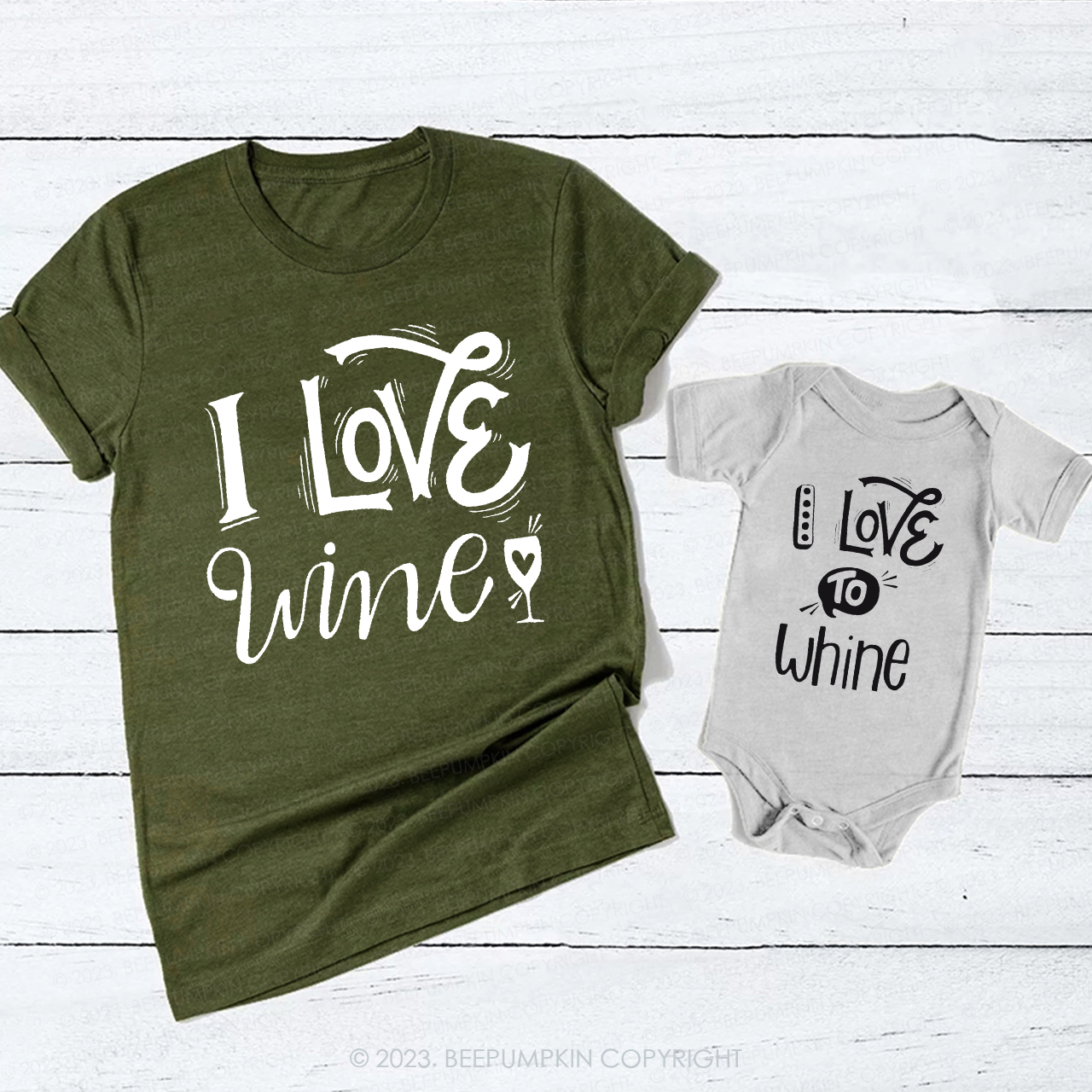 I Love Wine I Love To Whine T-Shirts For Mom&Me
