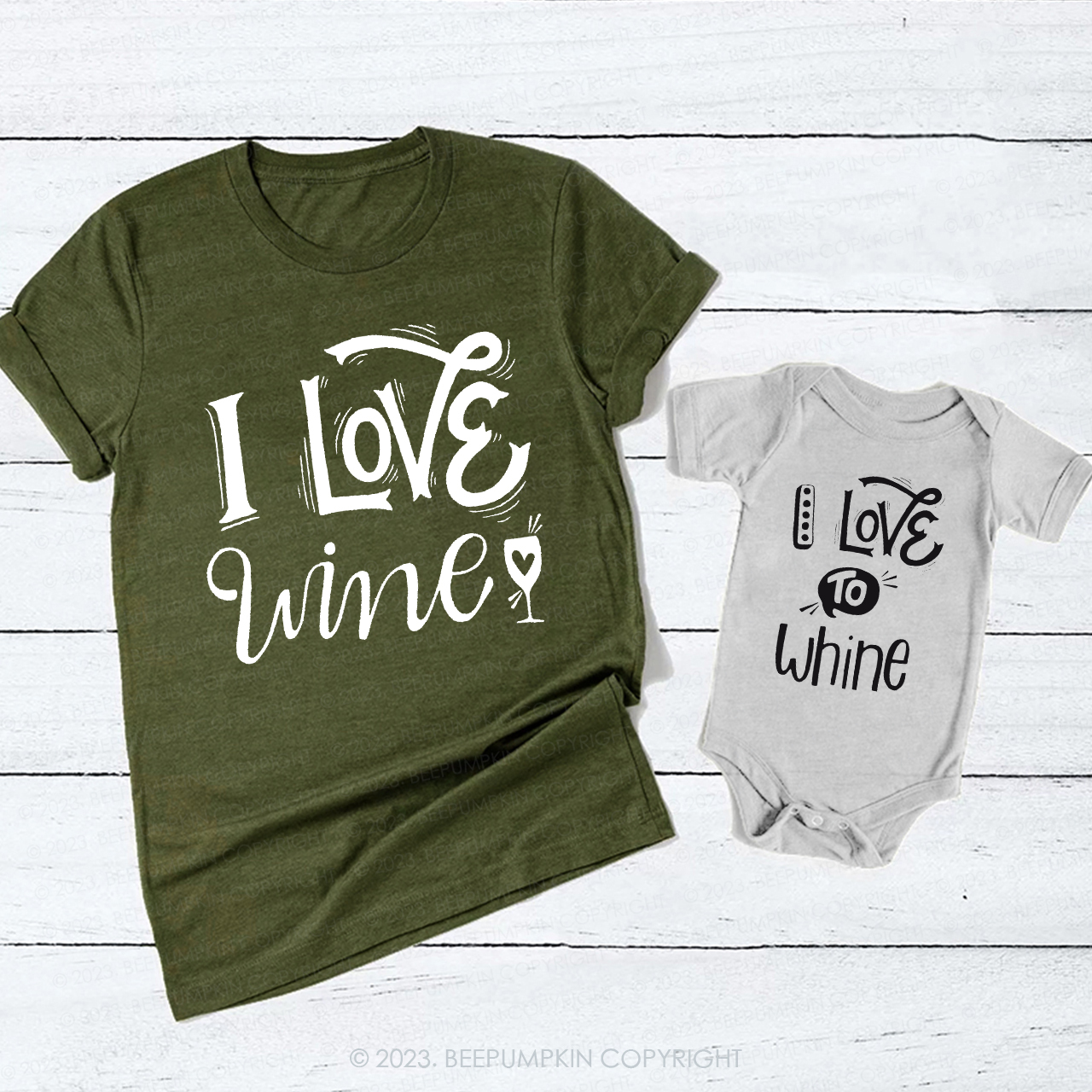 I Love Wine I Love To Whine T-Shirts For Mom&Me