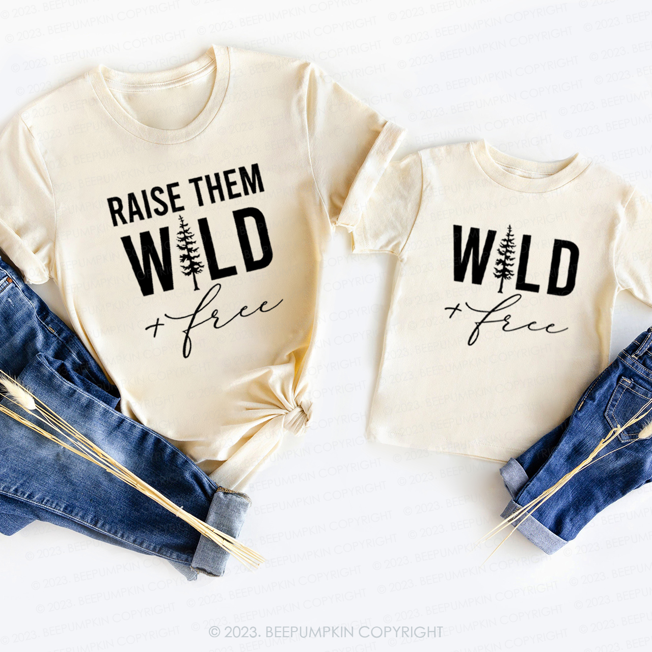 Raise Them Wild Free T-Shirts For Mom&Me