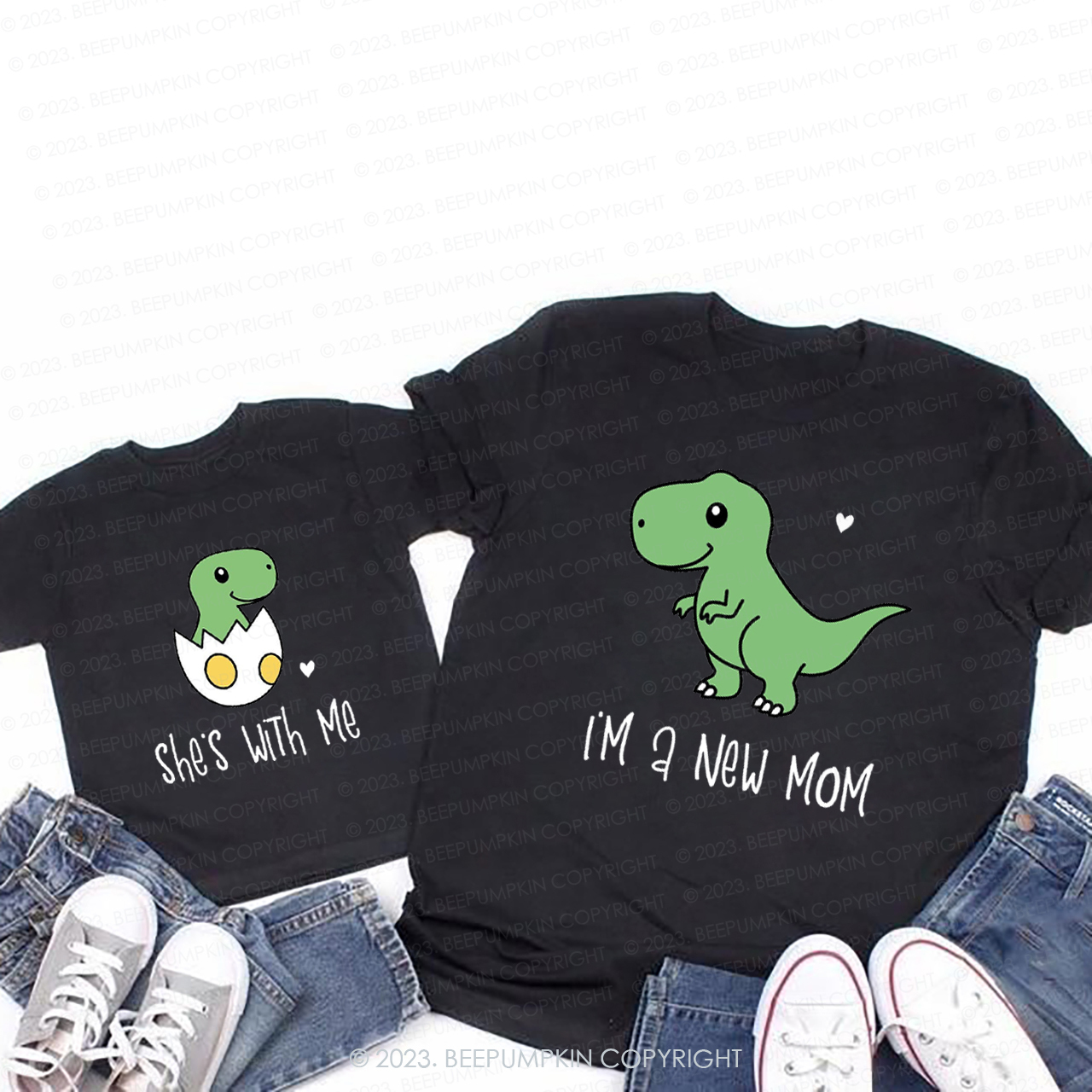 I'm A New Mom, She's With Me T-Shirts For Mom&Me