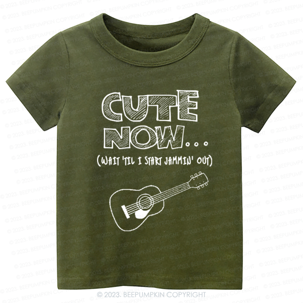 Guitar CUTE NOW Wait Til I Start Jammin Out Kids Shirt